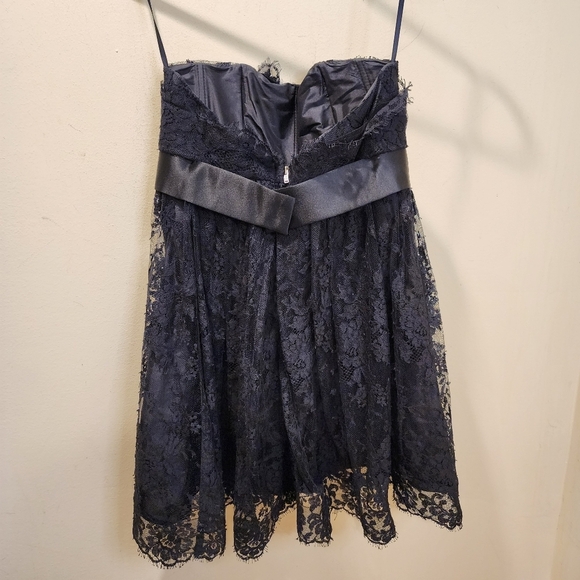 JILL STUART Cocktail Black Lace Strapples Short Dress size 2 - Picture 8 of 9